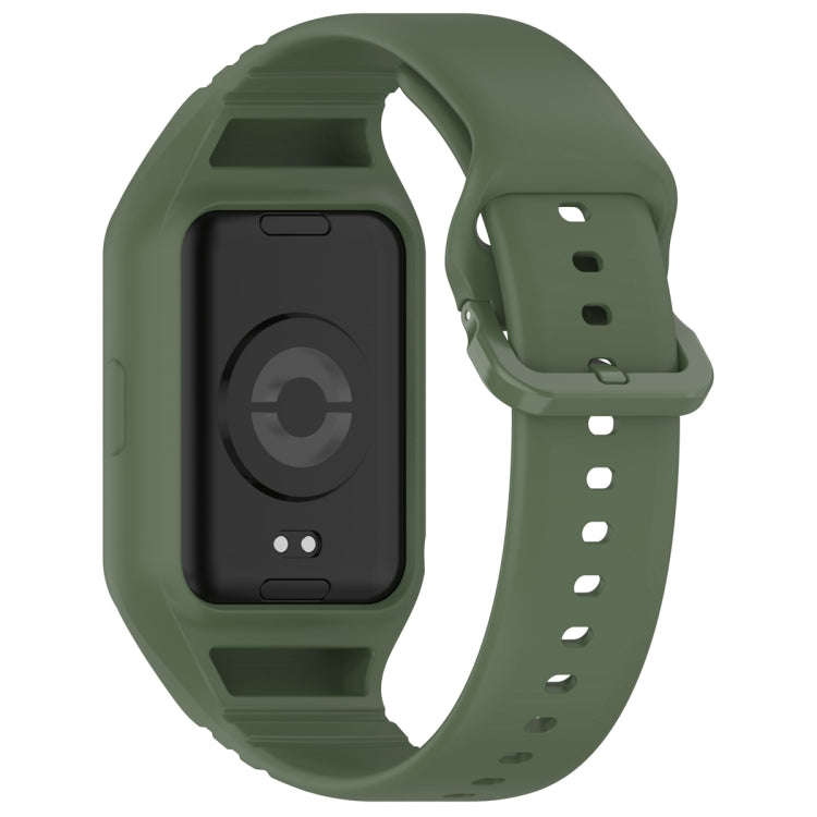 For Xiaomi Mi Band 8 Pro Solid Color Integrated TPU Watch Band(Dark Green)