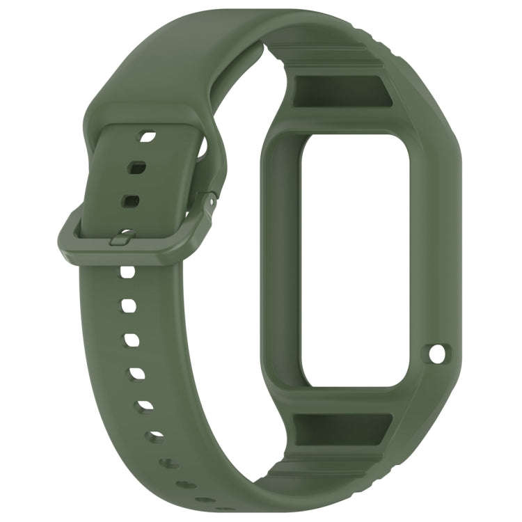 For Xiaomi Mi Band 8 Pro Solid Color Integrated TPU Watch Band(Dark Green)