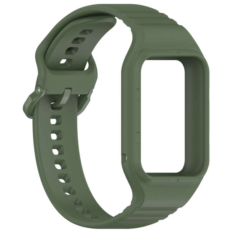 For Xiaomi Mi Band 8 Pro Solid Color Integrated TPU Watch Band(Dark Green)