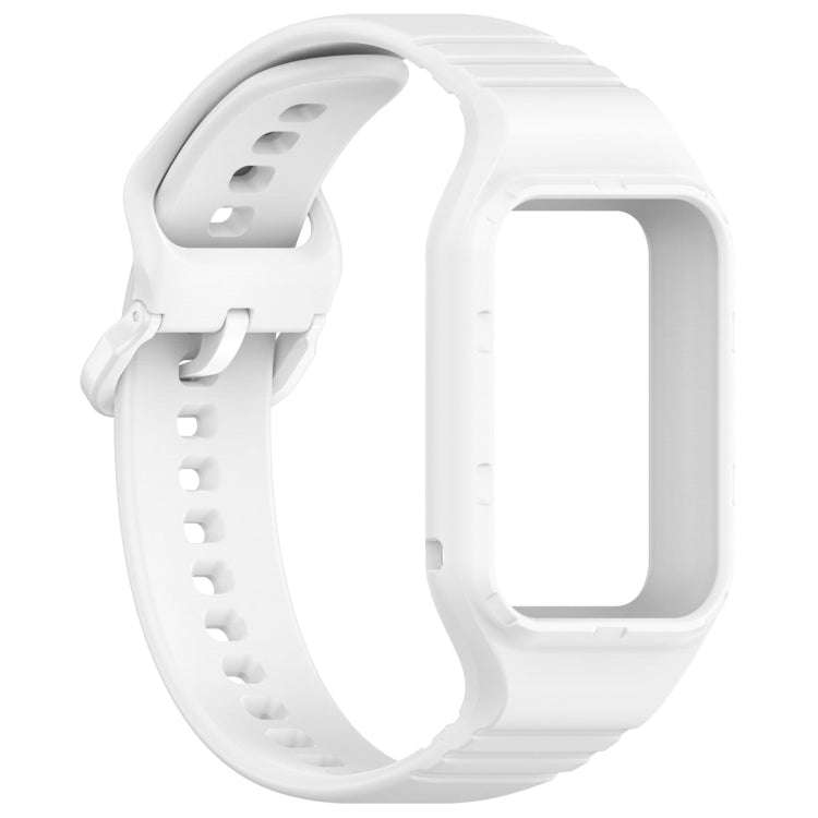 For Xiaomi Mi Band 8 Pro Solid Color Integrated TPU Watch Band(White)
