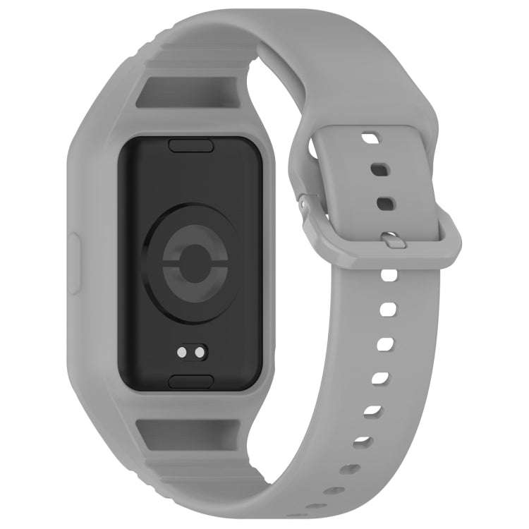 For Xiaomi Mi Band 8 Pro Solid Color Integrated TPU Watch Band(Grey)