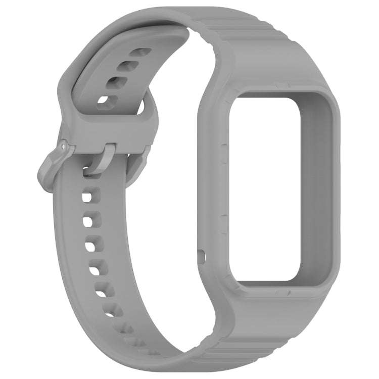 For Xiaomi Mi Band 8 Pro Solid Color Integrated TPU Watch Band(Grey)