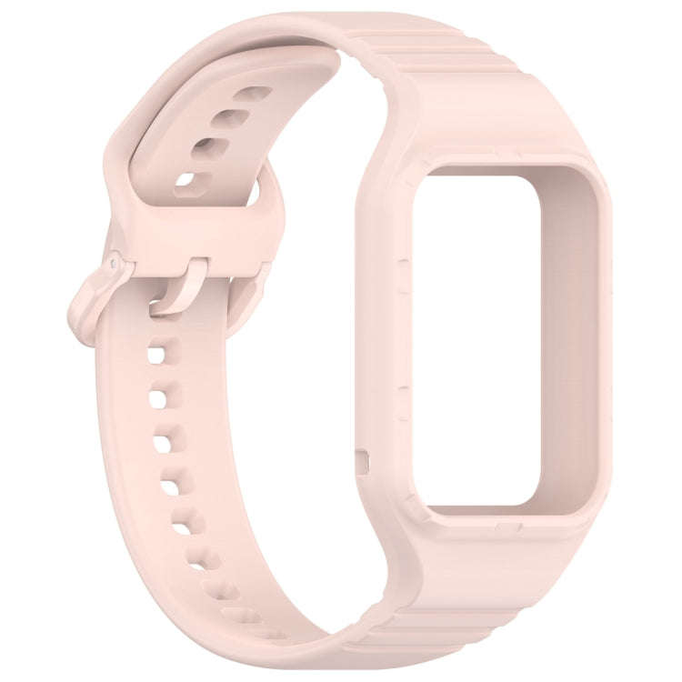 For Xiaomi Mi Band 8 Pro Solid Color Integrated TPU Watch Band(Light Pink)