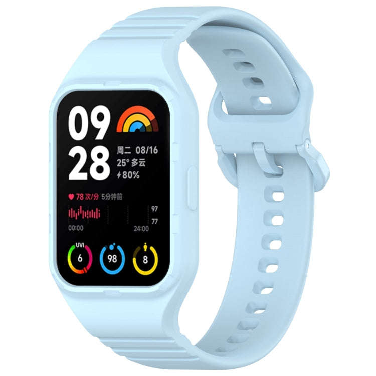 For Xiaomi Mi Band 8 Pro Solid Color Integrated TPU Watch Band(Light Blue)