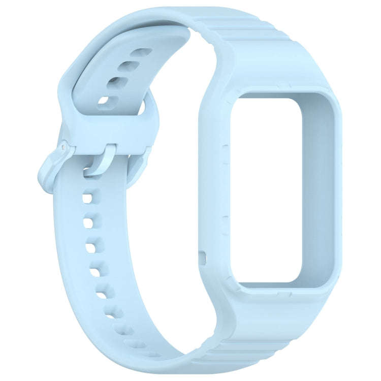 For Xiaomi Mi Band 8 Pro Solid Color Integrated TPU Watch Band(Light Blue)