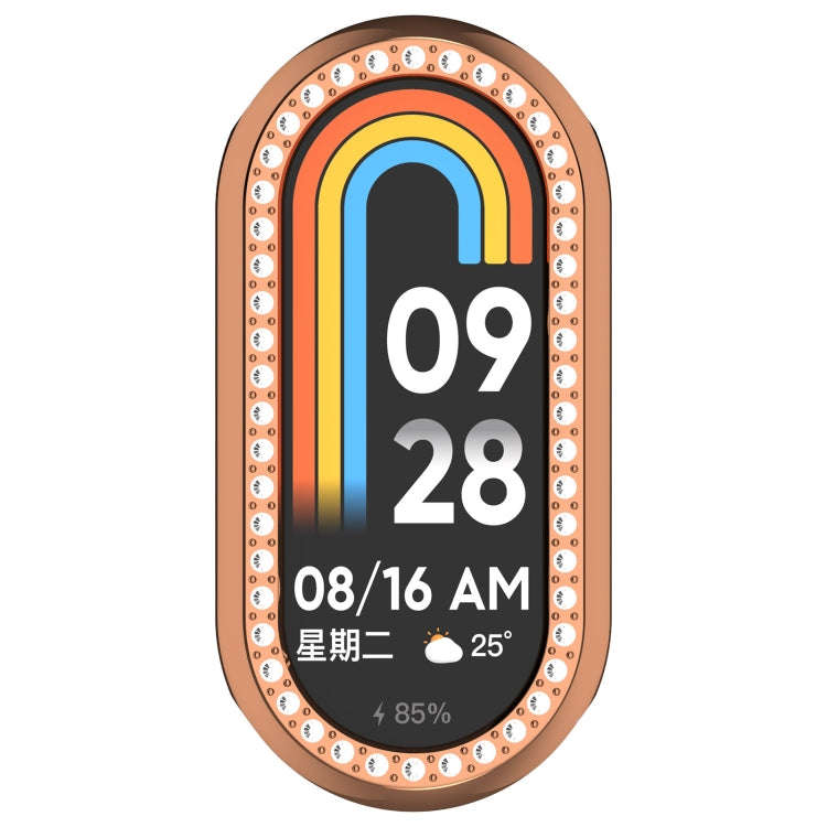 For Xiaomi Mi Band 8 / 9 Ceramic / 10 Ceramic Diamond Half Pack Hollow PC Watch Protective Cover(...