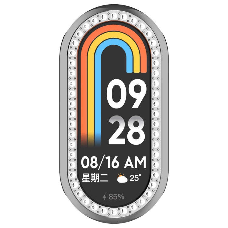 For Xiaomi Mi Band 8 / 9 Ceramic / 10 Ceramic Diamond Half Pack Hollow PC Watch Protective Cover(...