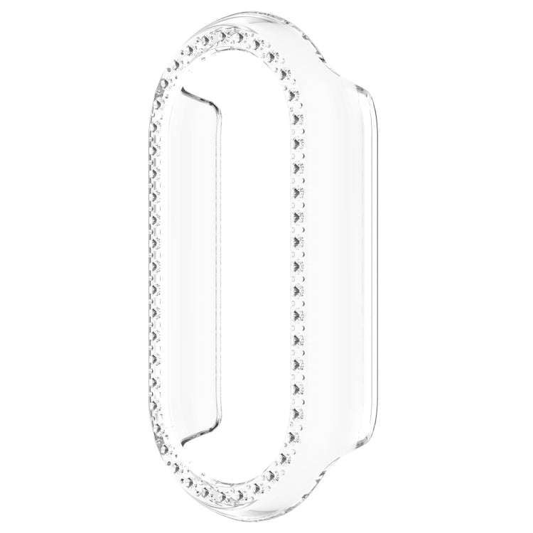 For Xiaomi Mi Band 8 Diamond Half Pack Hollow PC Watch Protective Case(Transparent)