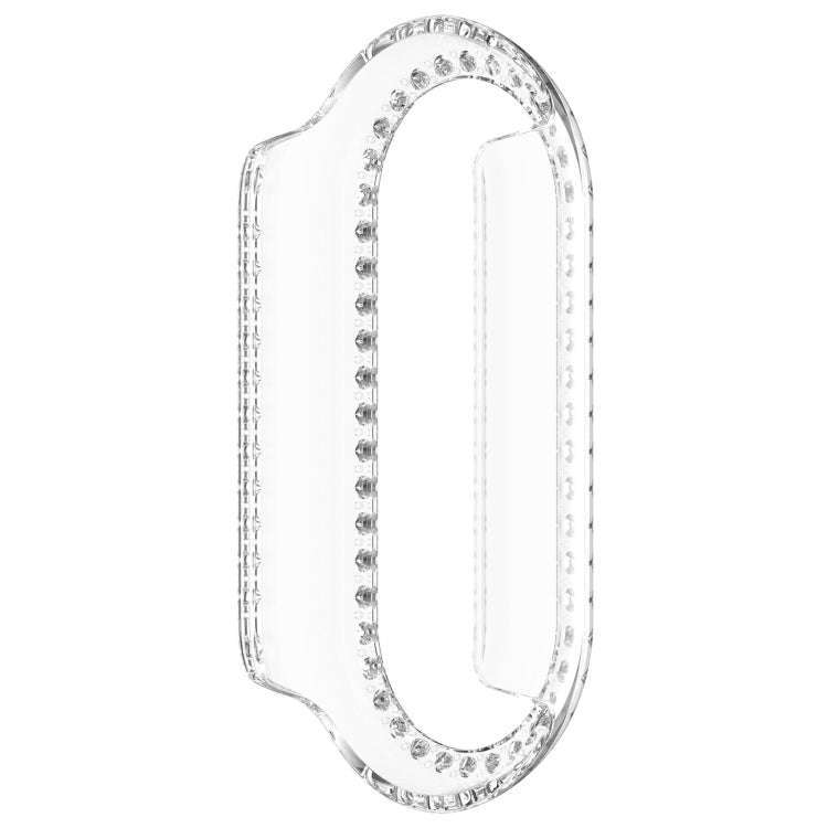 For Xiaomi Mi Band 8 Diamond Half Pack Hollow PC Watch Protective Case(Transparent)