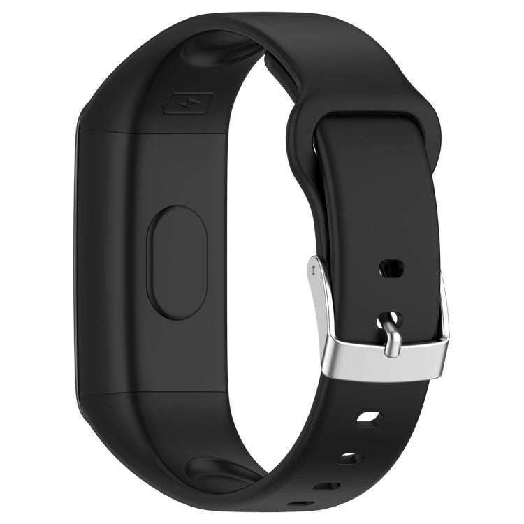 For Mambo Band 6S Solid Color Silver Buckle Silicone Watch Band(Black)