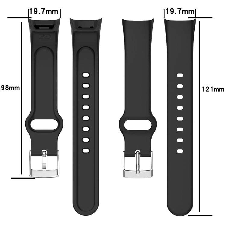 For Mambo Band 6S Solid Color Silver Buckle Silicone Watch Band(Midnight Blue)