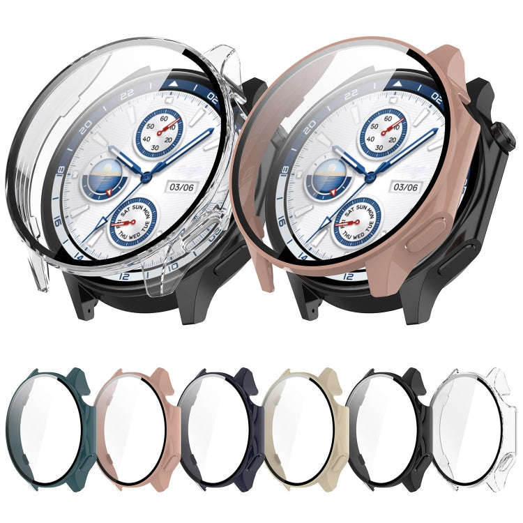 For OnePlus Watch 2 / OPPO Watch X PC + Tempered Film Integrated Watch Protective Case(Transparent)