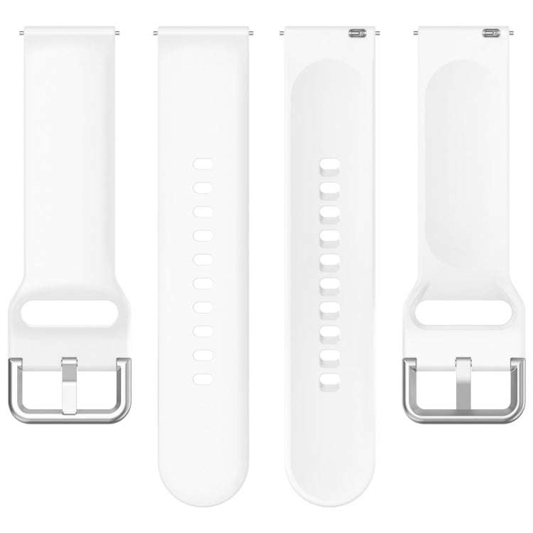 For CMF Watch Pro D395 / Watch Pro 2 22mm Solid Color Silver Buckle Silicone Watch Band, Size:L(W...
