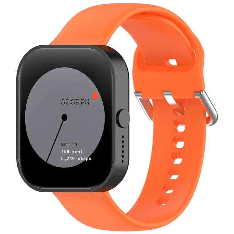 For CMF Watch Pro D395 / Watch Pro 2 22mm Solid Color Silver Buckle Silicone Watch Band, Size:L(O...