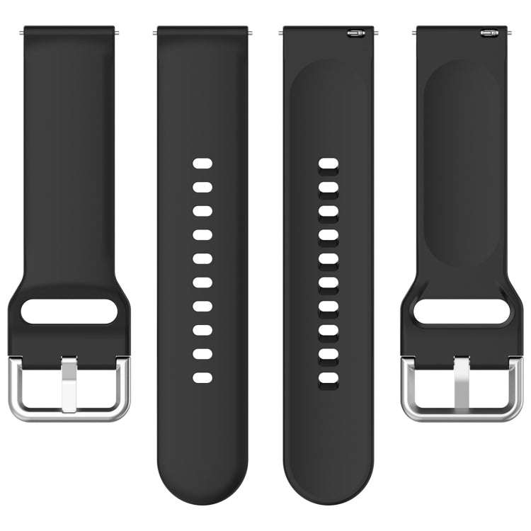 For CMF Watch Pro D395 / Watch Pro 2 22mm Solid Color Silver Buckle Silicone Watch Band, Size:L(B...