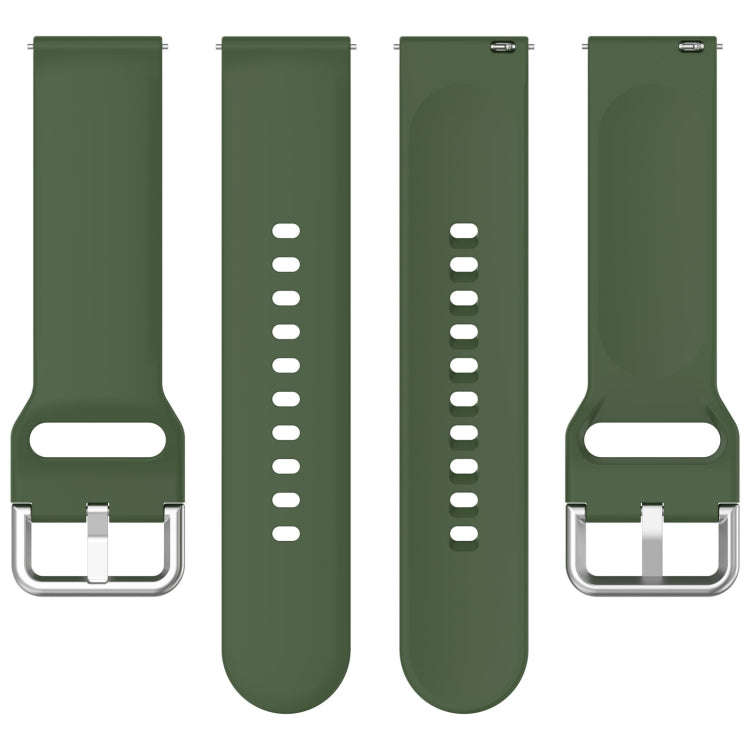 For CMF Watch Pro D395 / Watch Pro 2 22mm Solid Color Silver Buckle Silicone Watch Band, Size:L(A...