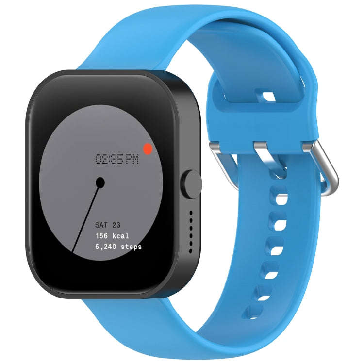 For CMF Watch Pro D395 / Watch Pro 2 22mm Solid Color Silver Buckle Silicone Watch Band, Size:L(S...