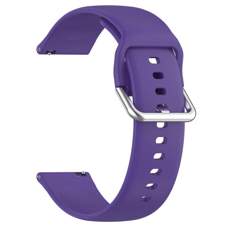 For CMF Watch Pro D395 / Watch Pro 2 22mm Solid Color Silver Buckle Silicone Watch Band, Size:L(P...