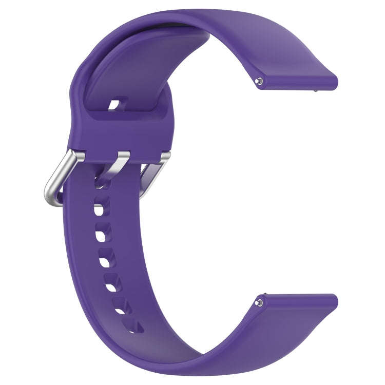 For CMF Watch Pro D395 / Watch Pro 2 22mm Solid Color Silver Buckle Silicone Watch Band, Size:L(P...