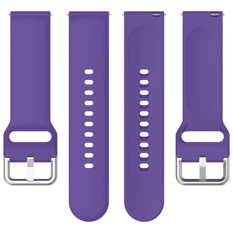 For CMF Watch Pro D395 / Watch Pro 2 22mm Solid Color Silver Buckle Silicone Watch Band, Size:L(P...