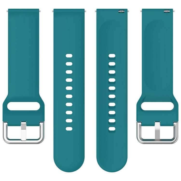 For CMF Watch Pro D395 / Watch Pro 2 22mm Solid Color Silver Buckle Silicone Watch Band, Size:S(G...