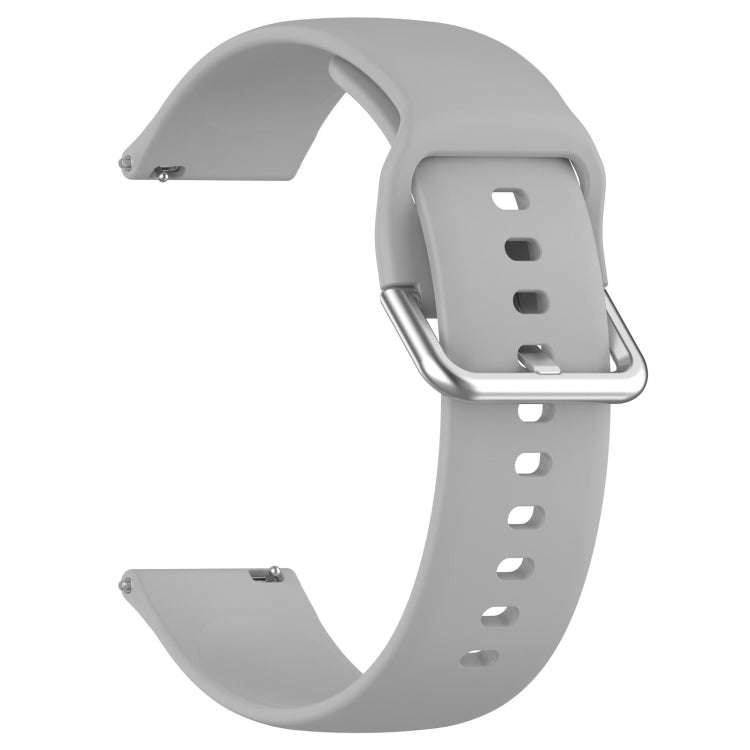 For CMF Watch Pro D395 / Watch Pro 2 22mm Solid Color Silver Buckle Silicone Watch Band, Size:S(G...