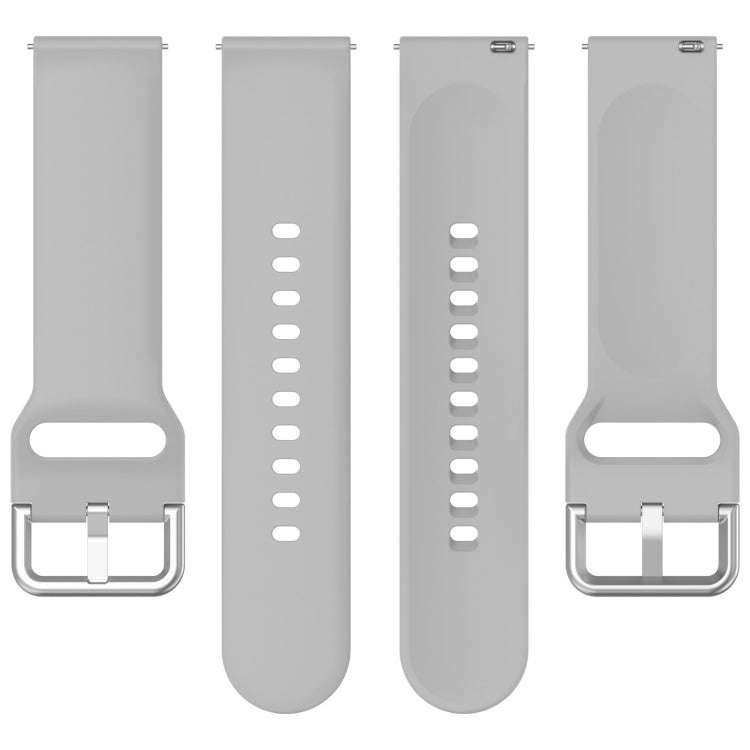 For CMF Watch Pro D395 / Watch Pro 2 22mm Solid Color Silver Buckle Silicone Watch Band, Size:S(G...
