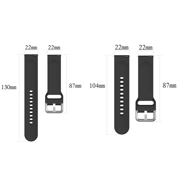 For CMF Watch Pro D395 / Watch Pro 2 22mm Solid Color Silver Buckle Silicone Watch Band, Size:L(R...