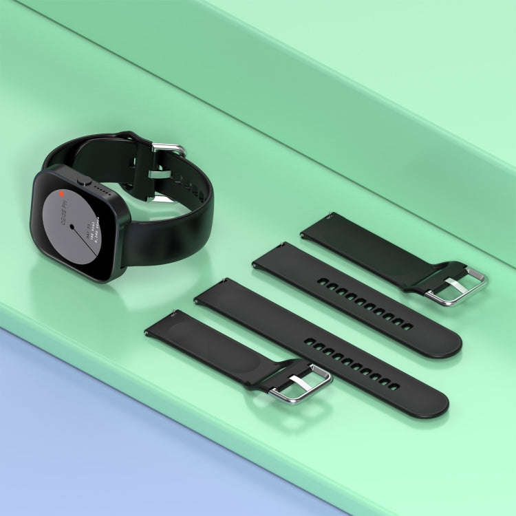 For CMF Watch Pro D395 / Watch Pro 2 22mm Solid Color Silver Buckle Silicone Watch Band, Size:L(R...