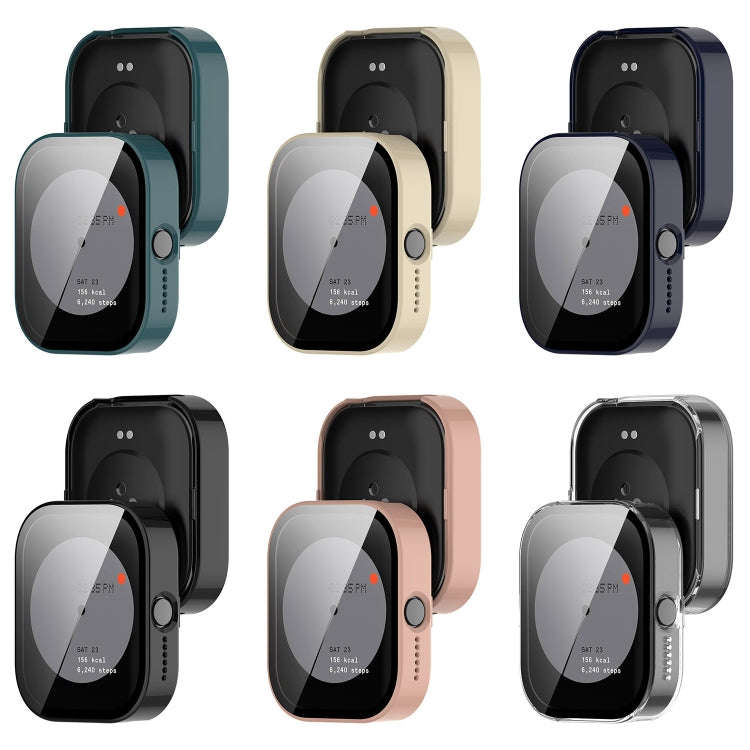 For CMF Watch Pro D395 PC + Tempered Film Integrated Watch Protective Case(Ink Blue)