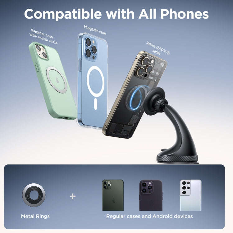 JOYROOM JR-ZS406 Magsafe Magnetic Car Phone Mount Windshield Holder(Black)