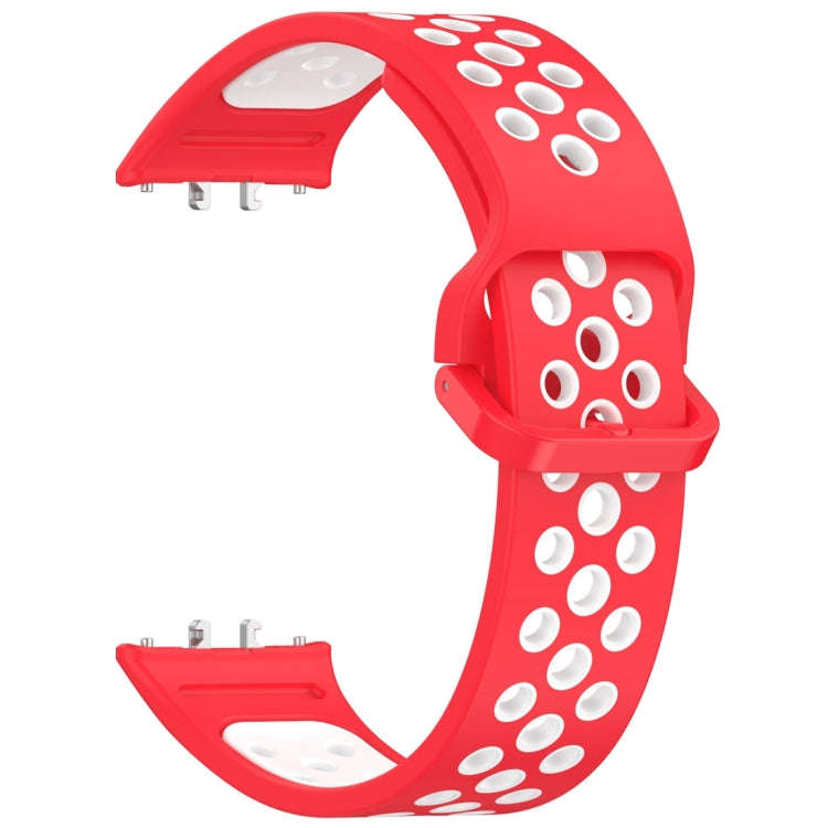 For Samsung Galaxy Fit 3 Two Color Breathable Silicone Watch Band(Red White)