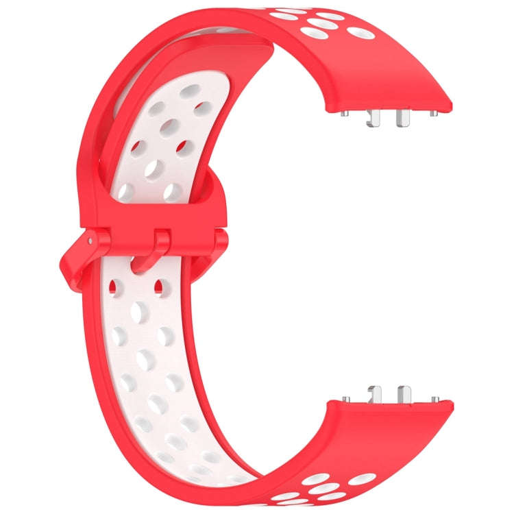 For Samsung Galaxy Fit 3 Two Color Breathable Silicone Watch Band(Red White)