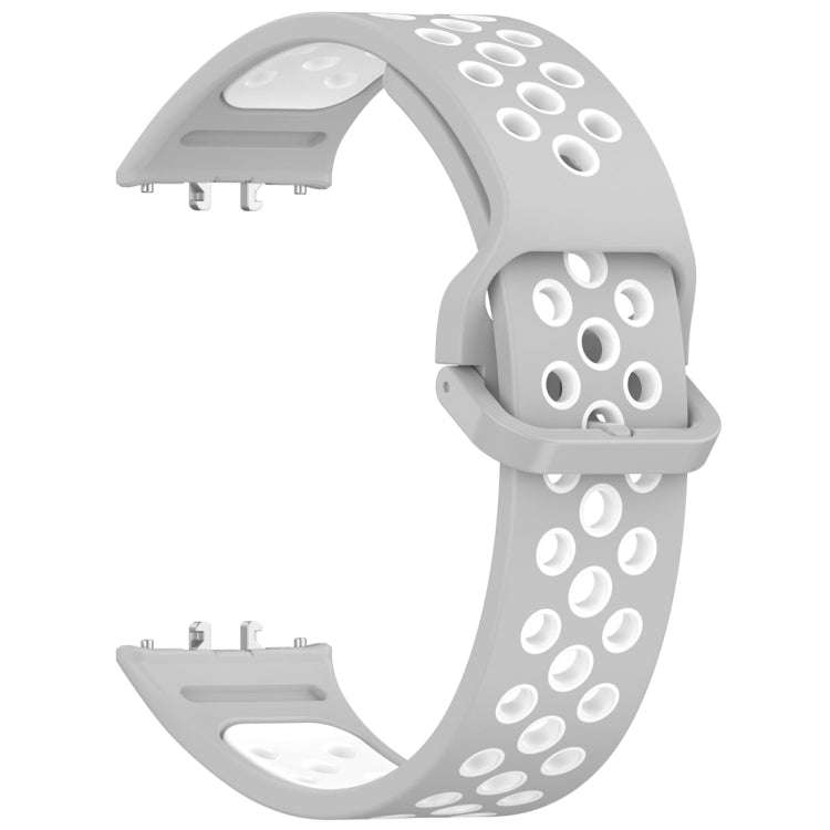 For Samsung Galaxy Fit 3 Two Color Breathable Silicone Watch Band(Grey White)