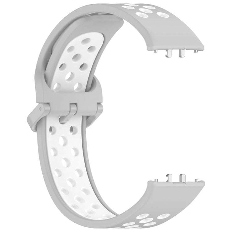 For Samsung Galaxy Fit 3 Two Color Breathable Silicone Watch Band(Grey White)