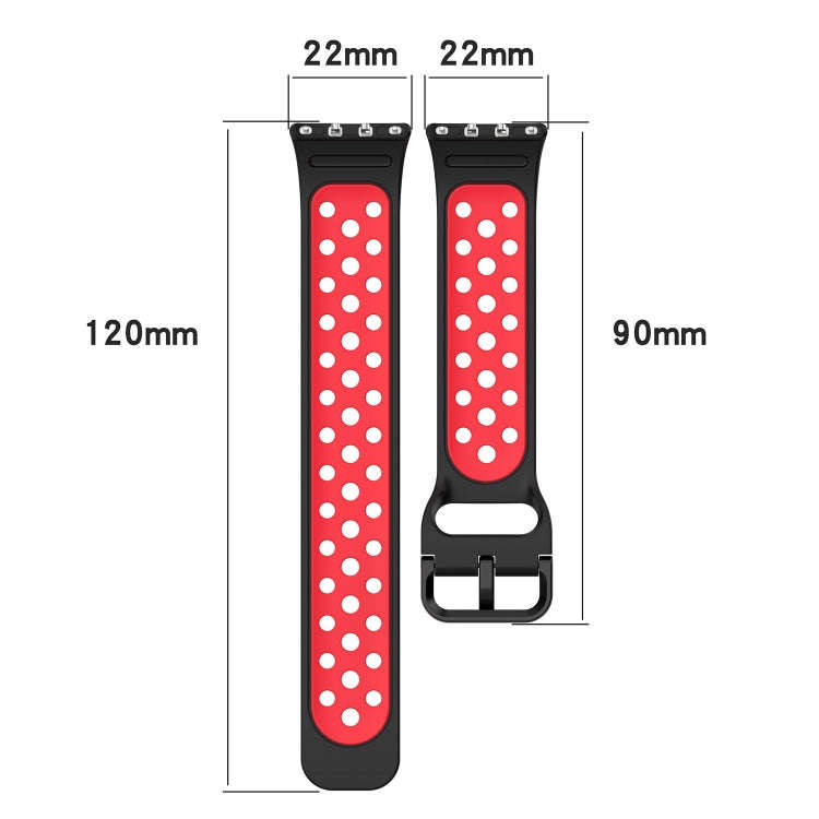 For Samsung Galaxy Fit 3 Two Color Breathable Silicone Watch Band(Black Blue)