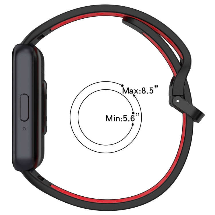 For Samsung Galaxy Fit 3 Two Color Breathable Silicone Watch Band(Black Red)