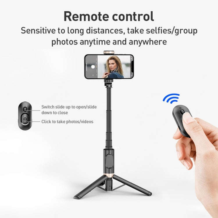 ZGA S02 Bluetooth Remote Control Hidden Tripod Selfie Stick(Black)