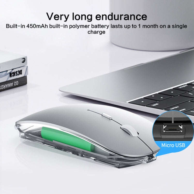 ZGA Chinchilla Dual Mode Wireless 2.4G + Bluetooth 5.0 Mouse(Silver)