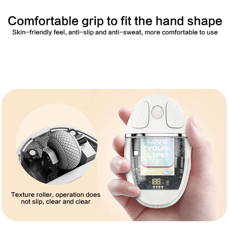 ZGA Colorful Transparent Dual Mode Wireless 2.4G + Bluetooth 5.0 Mouse(Grey)