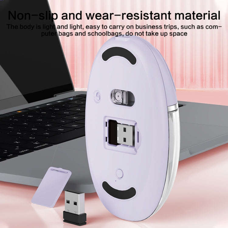 ZGA Colorful Transparent Dual Mode Wireless 2.4G + Bluetooth 5.0 Mouse(Grey)