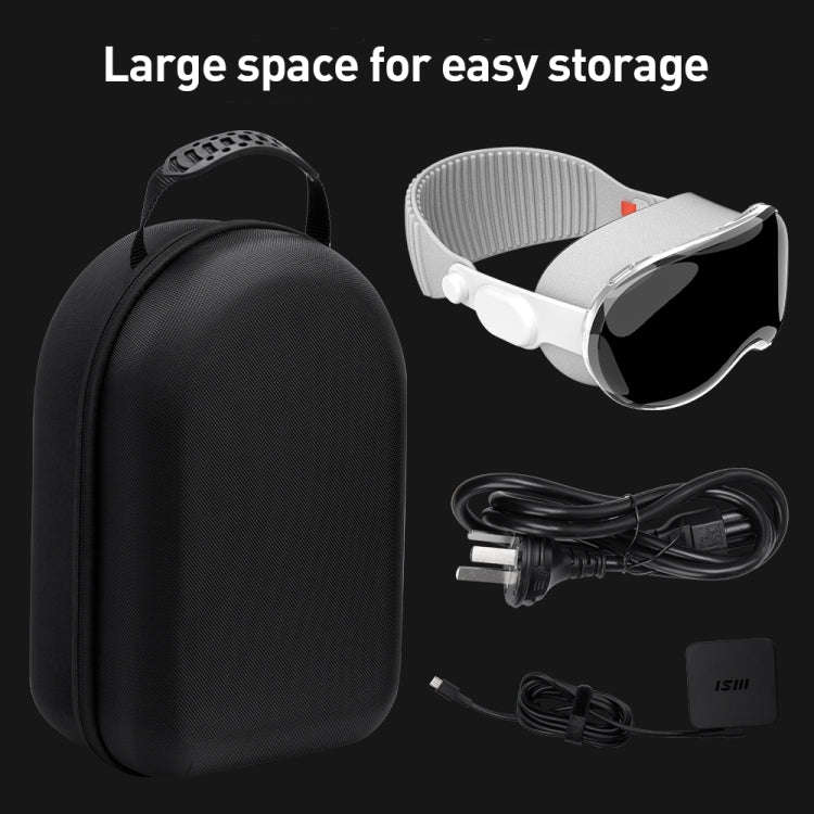 For Apple Vision Pro EVA Cloth Velvet Handle Waterproof Host Storage Bag(Black)