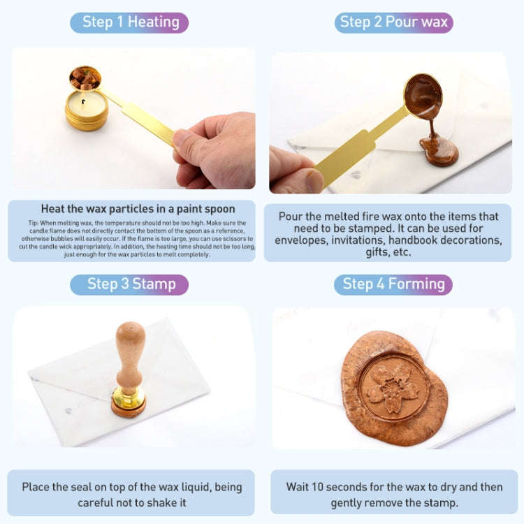 AS303 European Style Fire Paint Seal Stamp Furnace DIY Handbook Sealing Tool(Random Color)