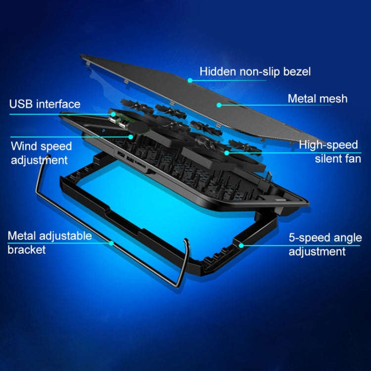 ICE COOREL Notebook Computer Base Speed Control Silent Six-fan Cooling Holder Cooling Rack, Style...