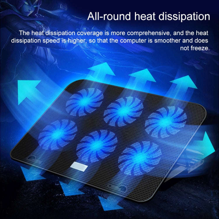 ICE COOREL Notebook Computer Base Speed Control Silent Six-fan Cooling Holder Cooling Rack, Style...