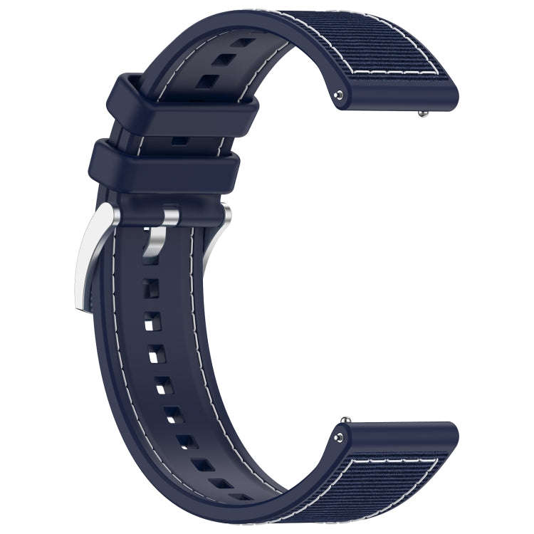 22mm Hybrid Nylon Braid Silicone Watch Band(Midnight Blue)