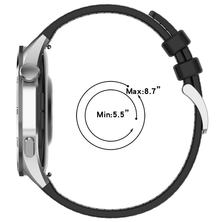 22mm Hybrid Nylon Braid Silicone Watch Band(Grey)