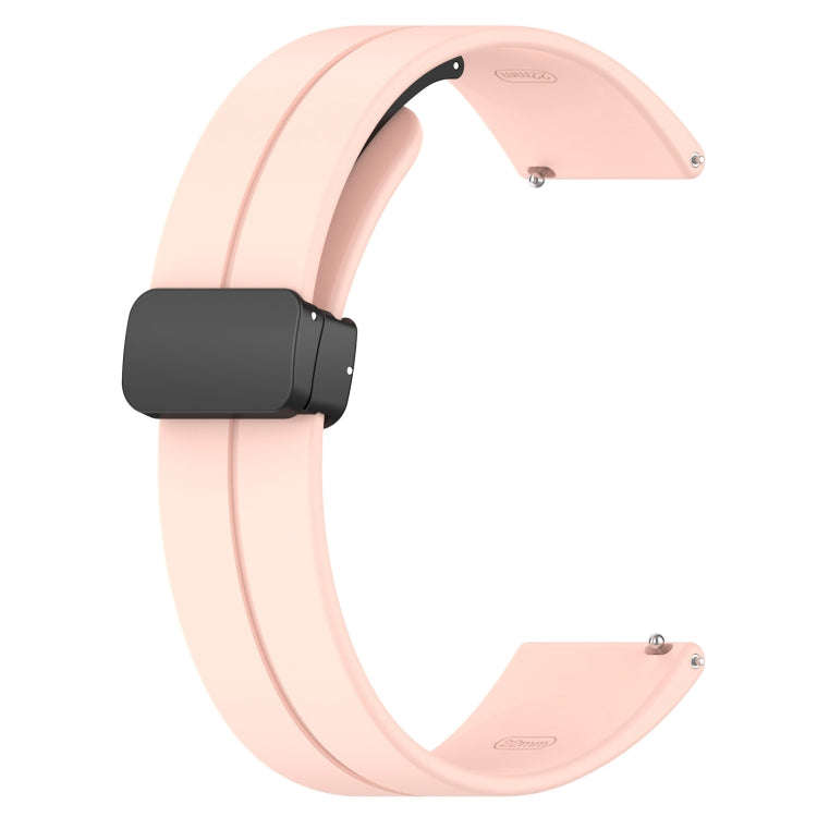18mm Groove Folding Black Buckle Silicone Watch Band(Light Pink)