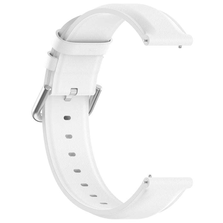 For CMF Watch Pro D395 / Watch Pro 2 22mm Round Tail Genuine Leather Watch Band(White)