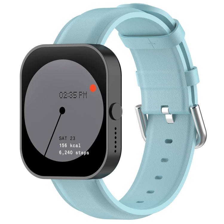 For CMF Watch Pro D395 / Watch Pro 2 22mm Round Tail Genuine Leather Watch Band(Light Blue)